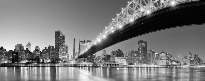 Black and white cityscape